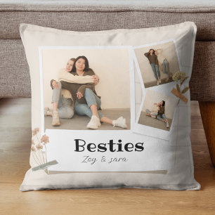 BESTIES, fotocollage en namen BFF Kussen