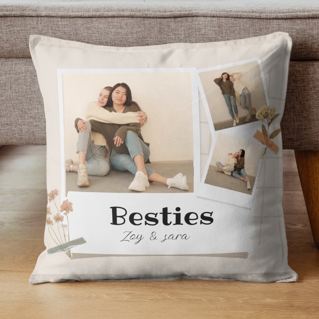 BESTIES, fotocollage en namen | BFF Kussen (Creator heeft geüpload)