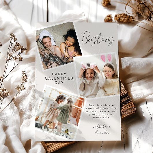 Besties Fotocollage | Galentines Day Feestdagenkaart