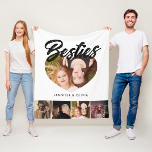 Besties Fotocollage met Namen BFF Fleece Deken