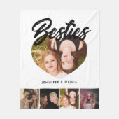 Besties Fotocollage met Namen BFF Fleece Deken (Voorkant)