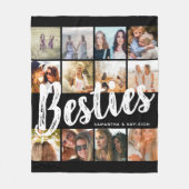 BESTIES, Fotocollage & Namen | BFF Fleece Deken (Voorkant)