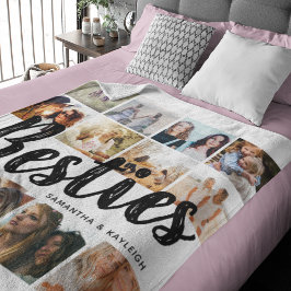 BESTIES, Fotocollage & Namen | BFF Fleece Deken