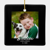 Besties Fotonaam Kerstmis Keramisch Ornament (Achterkant)