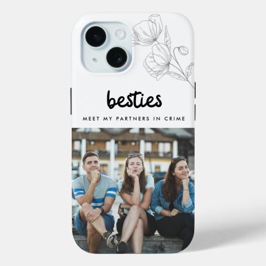 Besties Friend Quote Six Photo Collage Case-Mate iPhone Case (Achterkant)