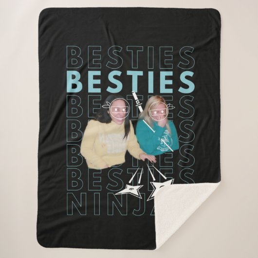 Besties Friendiversary Sherpa Blanket (Koningin) Deken (Voorkant)