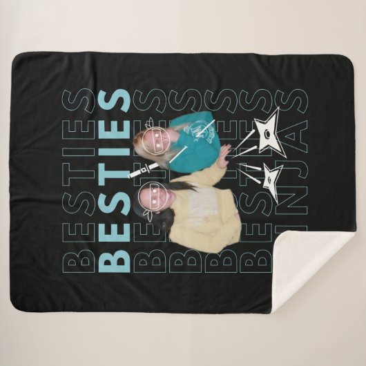 Besties Friendiversary Sherpa Blanket (Koningin) Sherpa Deken (Voorkant (horizontaal))