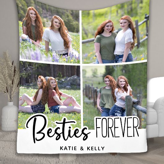 Besties Friends Forever Foto Collage Fleece Deken