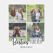 Besties Friends Forever Foto Collage Fleece Deken (Voorkant)