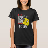 Besties Funny Cheese Grater Pun Dark BG T-shirt (Voorkant)