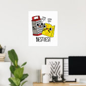 Besties Funny Cheese Grater Pun Poster (Thuiskantoor)