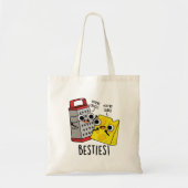 Besties Funny Cheese Grater Pun Tote Bag (Voorkant)