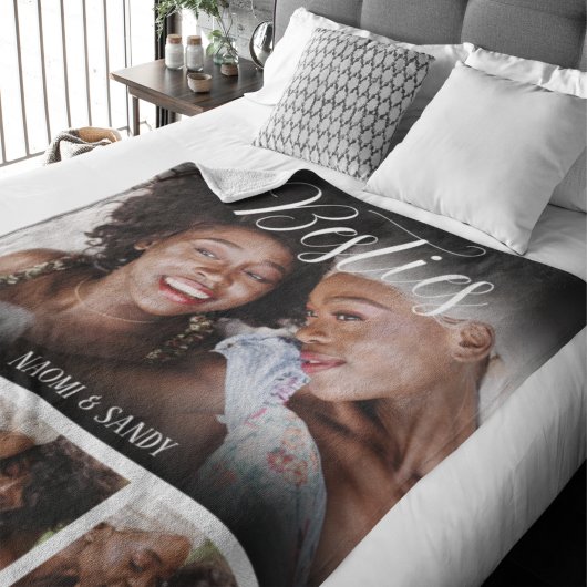 Besties Gepersonaliseerd Foto Collage Sherpa Deken