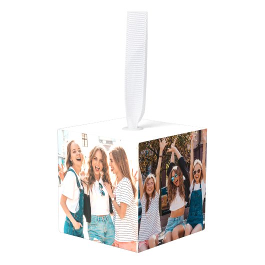 Besties Gepersonaliseerde Beste Vrienden Foto Kers Decoratie (Voorkant hoekig)