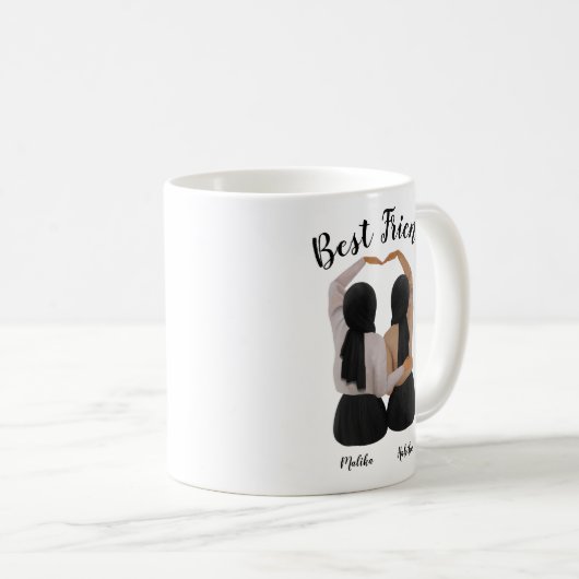 Besties Gepersonaliseerde Hijabi Gift Koffiemok (Voorkant rechts)
