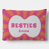 Besties Gepersonaliseerde Retro Sunburst Cosmetica Etui (Voorkant)