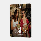 BESTIES' gepersonaliseerde Schattigee BFF Gift Metalen Ornament (Voorkant links)