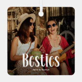 BESTIES' gepersonaliseerde Schattigee BFF Gift Metalen Ornament (Achterkant)