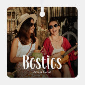 BESTIES' gepersonaliseerde Schattigee BFF Gift Metalen Ornament (Voorkant)