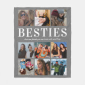 Besties Gift | Beste vrienden grijs Fleece Deken (Voorkant)