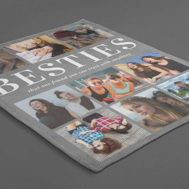 Besties Gift | Beste vrienden grijs Fleece Deken