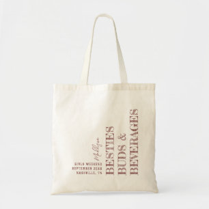 Besties Girls Trip Personalized Brown Tote Bag