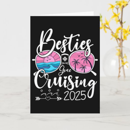Besties Gone Cruising 2025 Girls Matching Women Cr Kaart (Gele Bloem)
