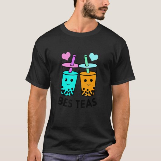 Besties Graphic Tea Drinker Tea Brewing Cup T-shirt (Voorkant)