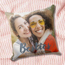 Besties Grijze Foto Hart Aandenken Kussen