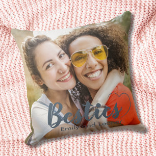Besties Grijze Foto Hart Aandenken Kussen