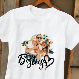 Besties Grunge Eenvoudig Modern Hart Cool Foto T-shirt
