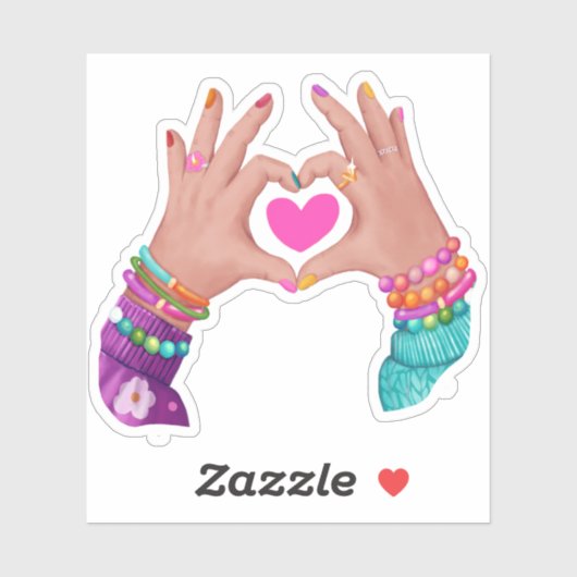 Besties Handen Maken Hart Liefde Vrienden Lover Gi Sticker (Vel)