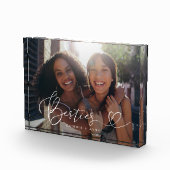 Besties Heart Script aandenken Fotoblokken (Rechts)