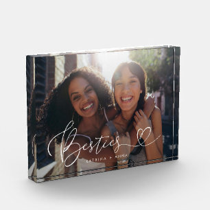 Besties Heart Script aandenken Fotoblokken