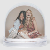 Besties Heart Two Photo Keepsake Sneeuwbol (Achterkant)