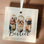 Besties Huisdier Eenvoudig Modern Speelse Drie Fot Glas Ornament<br><div class="desc">Dit eenvoudige en moderne ontwerp is samengesteld uit moderne eenvoudige speelse scripttypografie. Voeg aangepaste foto's van uw huisdier kat,  hond of vogels.</div>