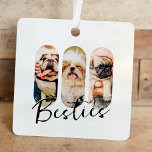 Besties Huisdier Eenvoudig Modern Speelse Drie Fot Metalen Ornament<br><div class="desc">Dit eenvoudige en moderne ontwerp is samengesteld uit moderne eenvoudige speelse scripttypografie. Voeg aangepaste foto's van uw huisdier kat,  hond of vogels.</div>
