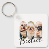 Besties Huisdier Eenvoudig Modern Speelse Drie Fot Sleutelhanger (Voorkant)