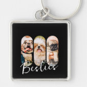 Besties Huisdier Eenvoudig Modern Speelse Drie Fot Sleutelhanger (Voorkant)