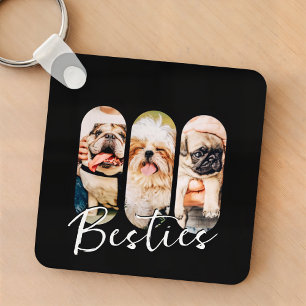 Besties Huisdier Eenvoudig Modern Speelse Drie Fot Sleutelhanger