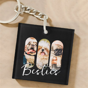 Besties Huisdier Eenvoudig Modern Speelse Drie Fot Sleutelhanger