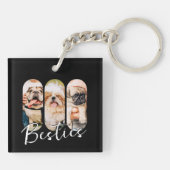 Besties Huisdier Eenvoudig Modern Speelse Drie Fot Sleutelhanger (Achterkant)