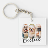 Besties Huisdier Eenvoudig Modern Speelse Drie Fot Sleutelhanger (Voorkant)