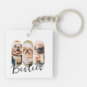 Besties Huisdier Eenvoudig Modern Speelse Drie Fot Sleutelhanger (Achterkant)