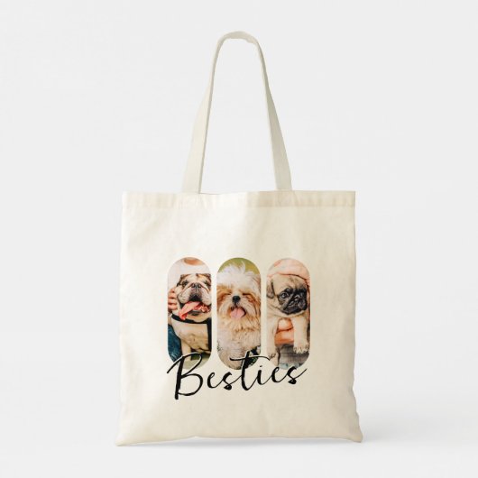Besties Huisdier Eenvoudig Modern Speelse Drie Fot Tote Bag (Achterkant)