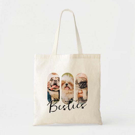 Besties Huisdier Eenvoudig Modern Speelse Drie Fot Tote Bag (Voorkant)
