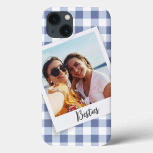 Besties Instant Photo Blue Checker Case-Mate iPhone Case