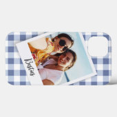 Besties Instant Photo Blue Checker Case-Mate iPhone Case (Achterkant (horizontaal))