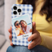 Besties Instant Photo Blue Checker Case-Mate iPhone Case
