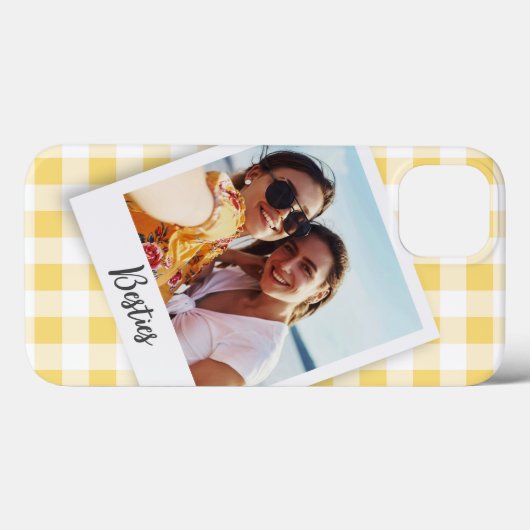 Besties Instant Photo Yellow Checker Case-Mate iPhone Case (Achterkant (horizontaal))